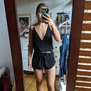 Reformation black crepe jumpsuit xs